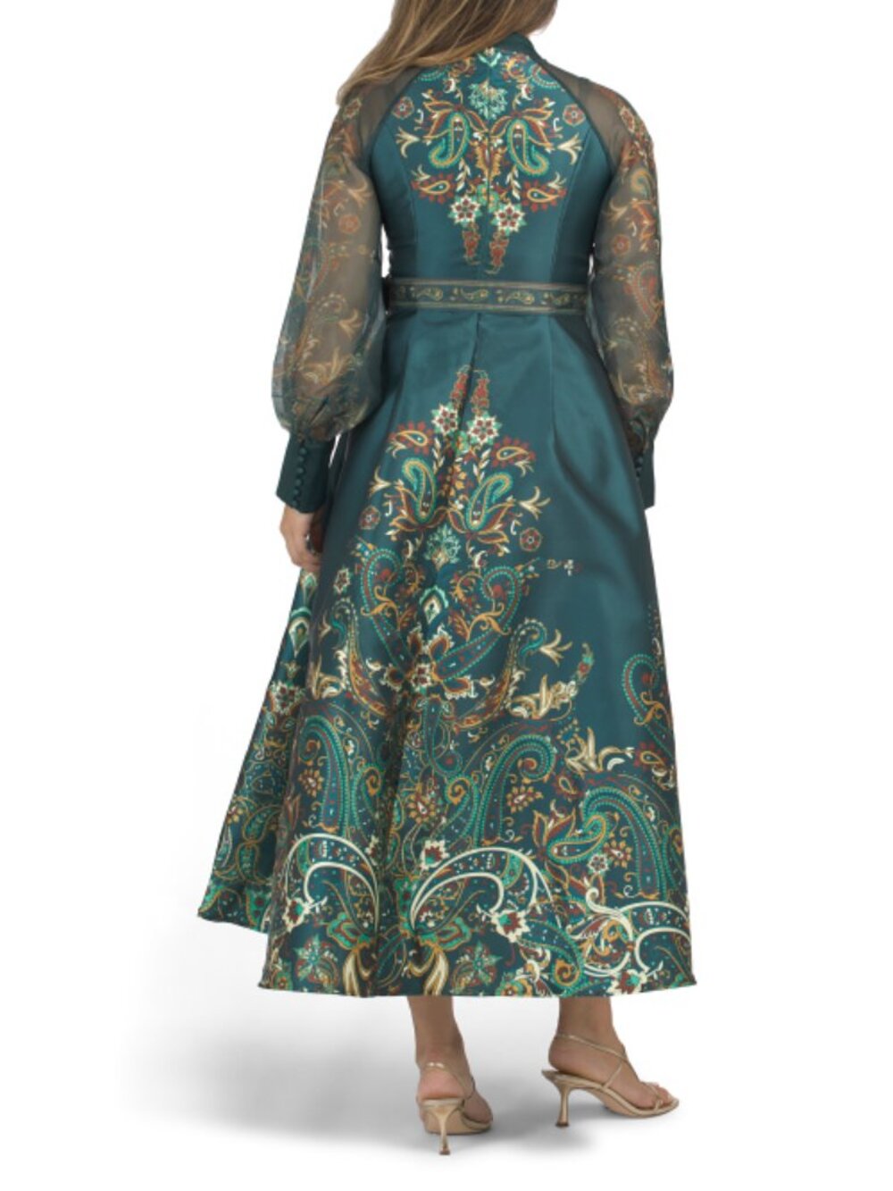 DALIA MACPHEE Long Sleeve Mock Neck Printed Maxi Dress - Picture 2 of 2